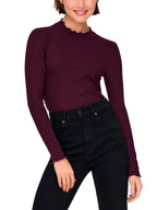 T-shirt Jacqueline De Jong Fransiska Bordeaux lupetto a costine 15228065 /Winetasting JDY 