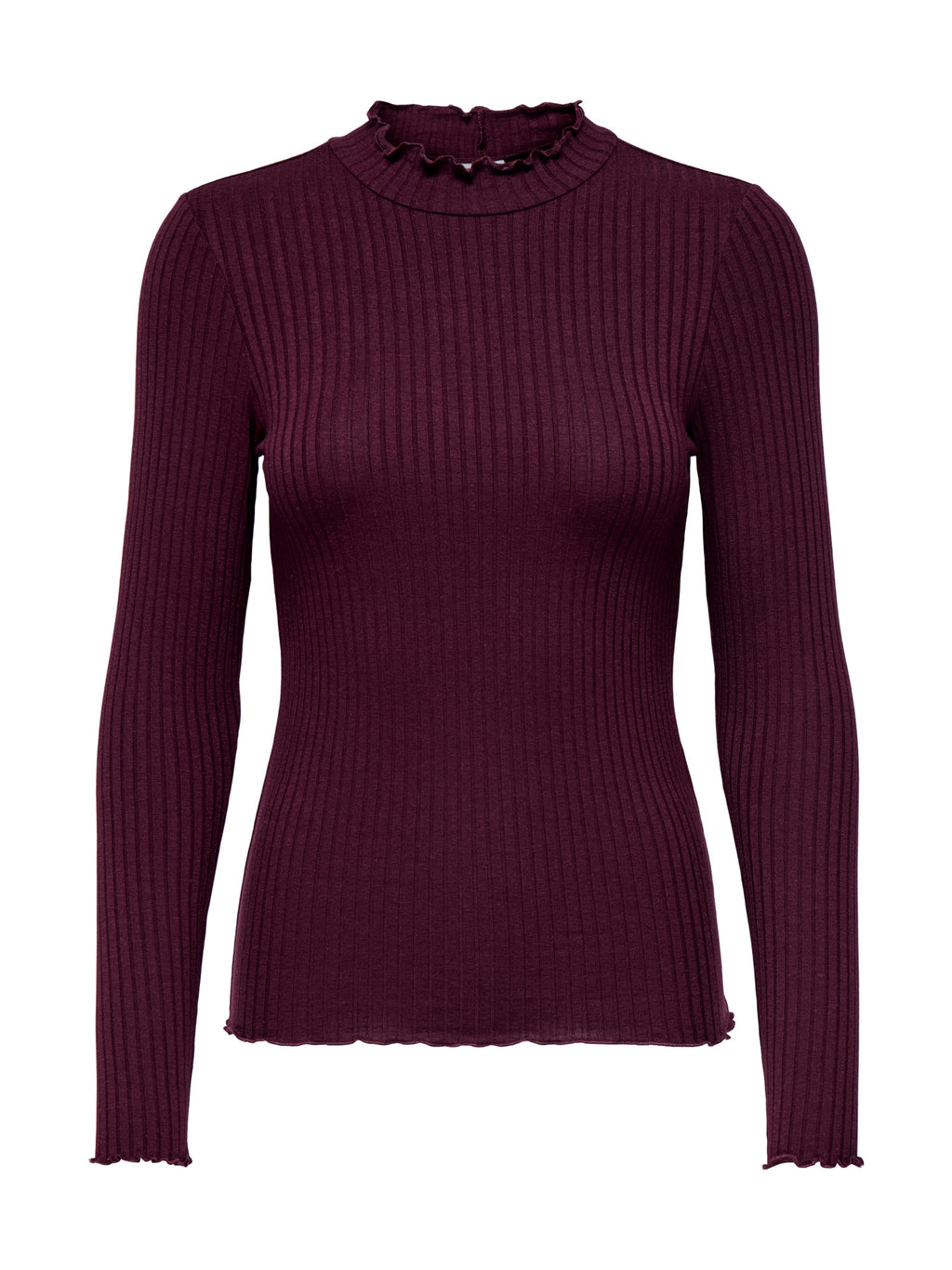 T-shirt Jacqueline De Jong Fransiska Bordeaux lupetto a costine 15228065 /Winetasting JDY 
