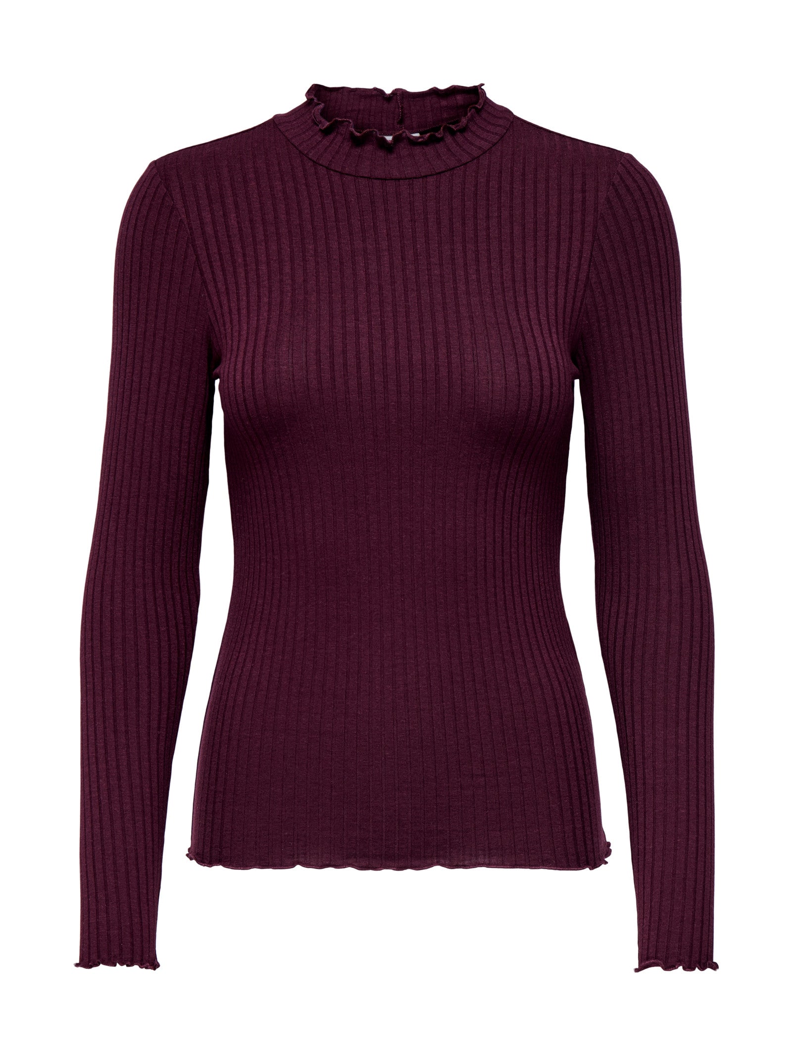 T-shirt Jacqueline De Jong Fransiska Bordeaux lupetto a costine 15228065 /Winetasting JDY 