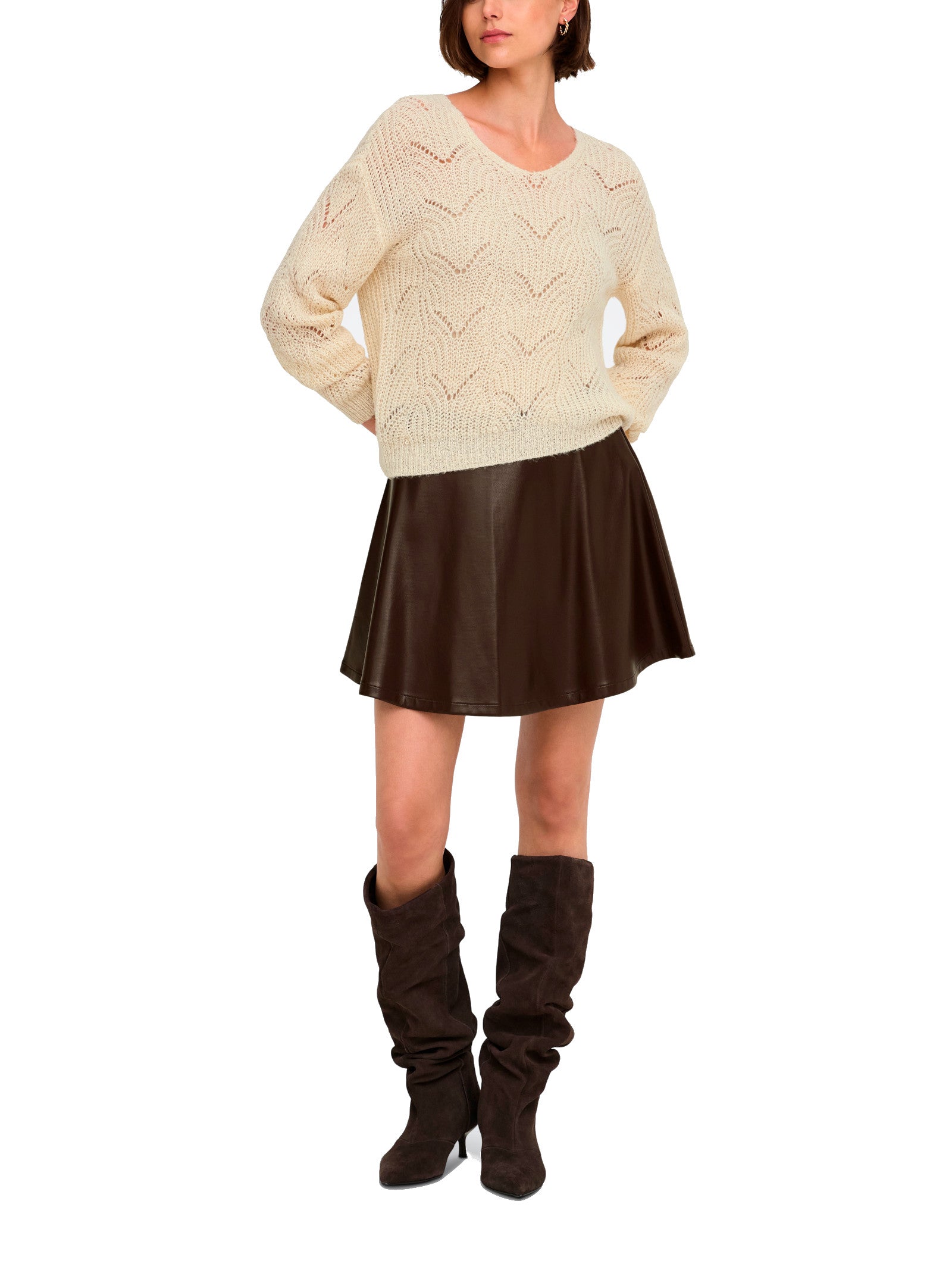 Maglia JDY Badut Crema traforata 15302387 /Crème Brûlée JDY 