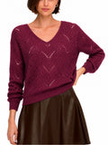Maglia JDY Badut Bordeaux traforata 15302387 /Windsor Wine JDY 
