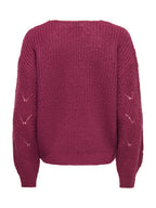 Maglia JDY Badut Bordeaux traforata 15302387 /Windsor Wine JDY 