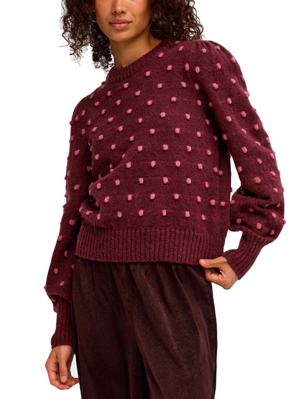 Maglia Jdy Sigrid Bordeaux con pois 15304813 /Windsor Wine JDY 