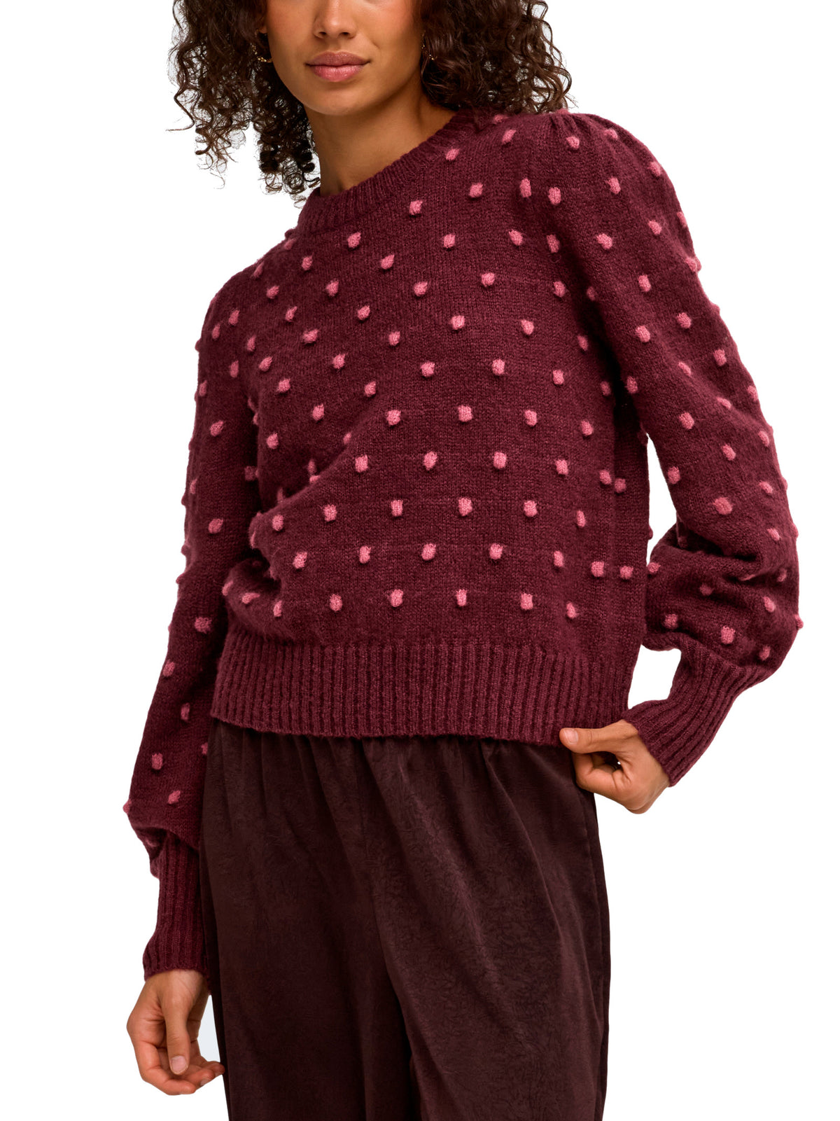 Maglia Jdy Sigrid Bordeaux con pois 15304813 /Windsor Wine JDY 