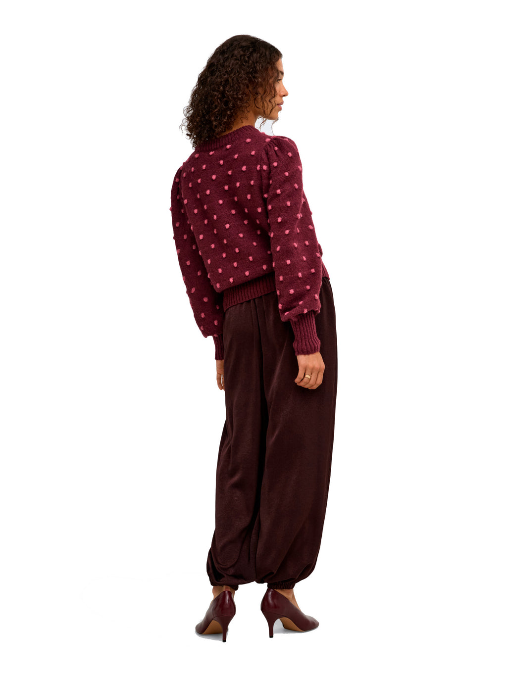 Maglia Jdy Sigrid Bordeaux con pois 15304813 /Windsor Wine JDY 