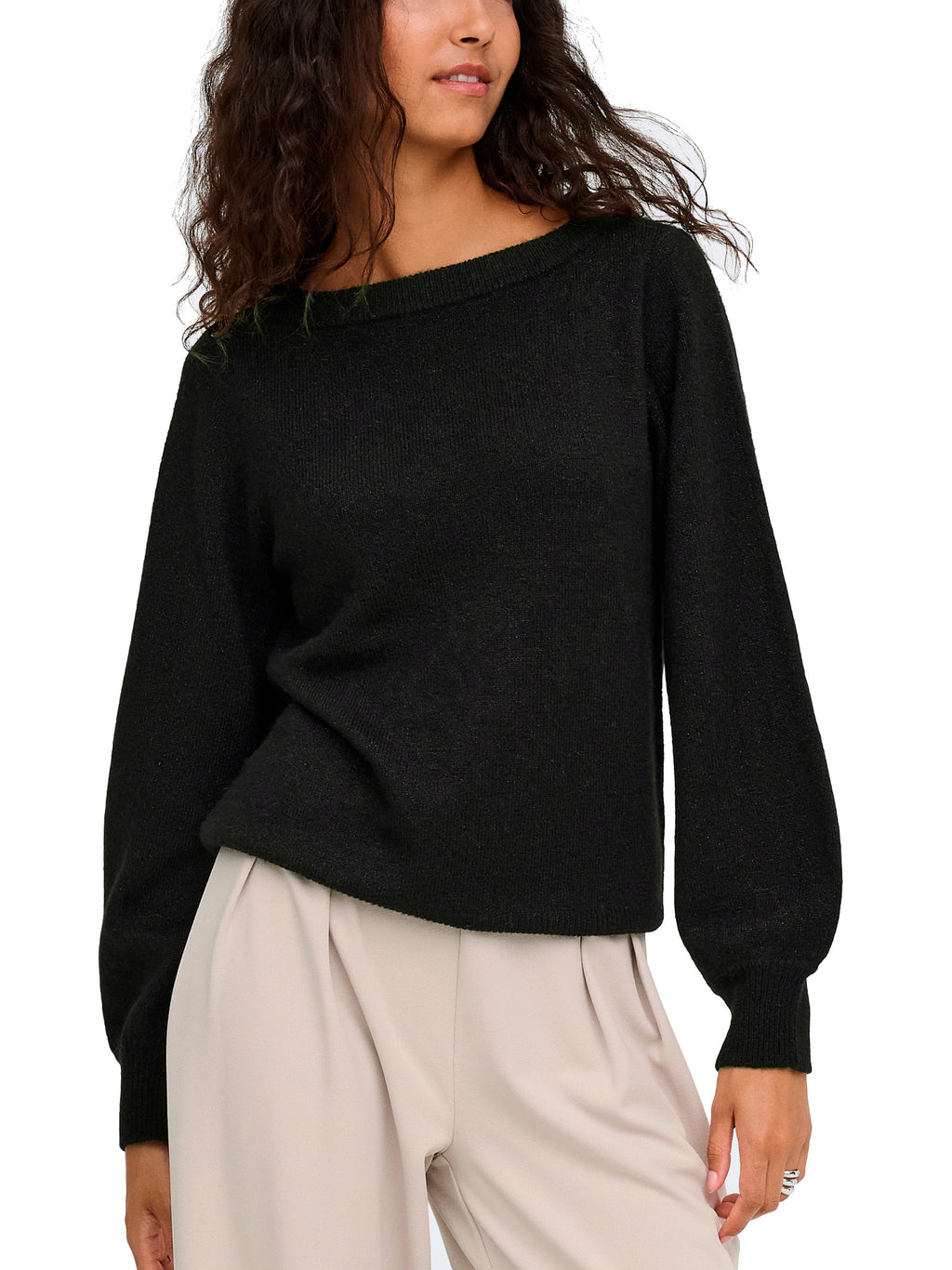 Maglia JDY Rue Nero con scollo ampio 15330648 /Black JDY 