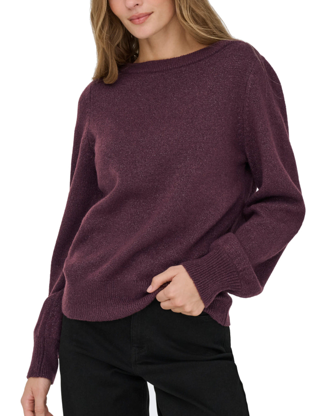 Maglia JDY Rue Bordeaux con scollo ampio 15330648 /Winetasting JDY 
