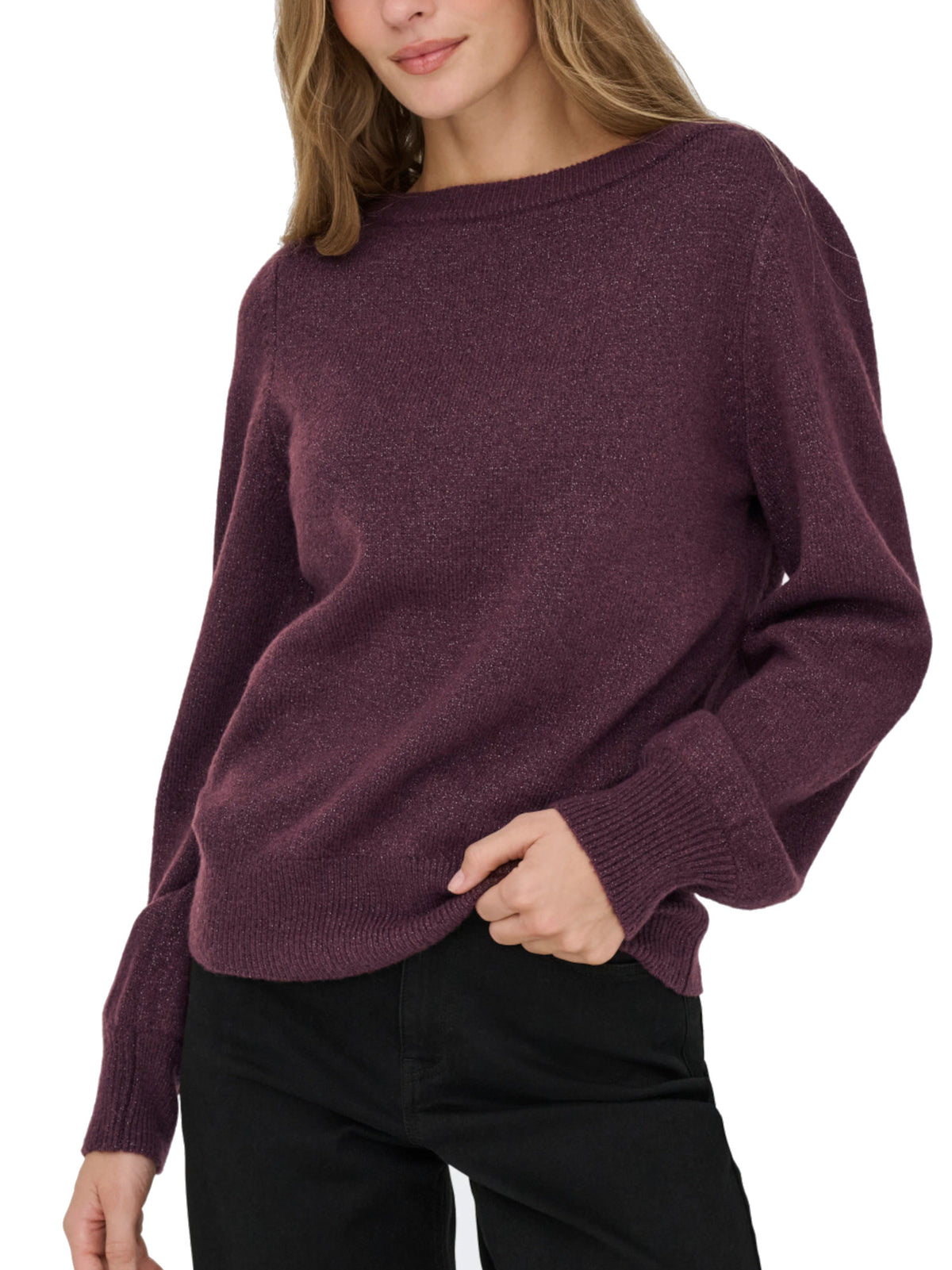 Maglia JDY Rue Bordeaux con scollo ampio 15330648 /Winetasting JDY 