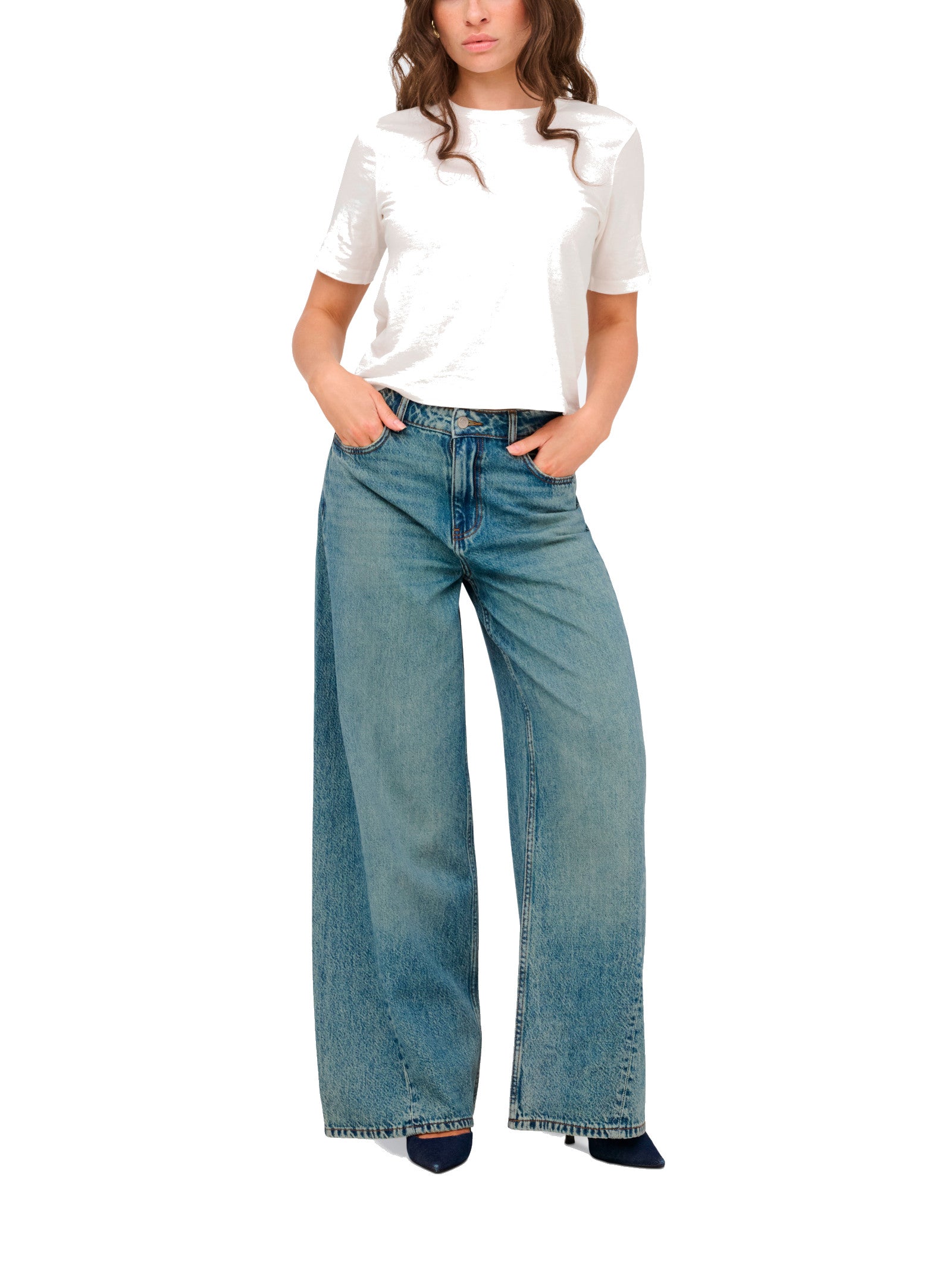 Jeans Jdy Carina medium Blue Denim wide fit 15342782 /Medium Blue Denim JDY 