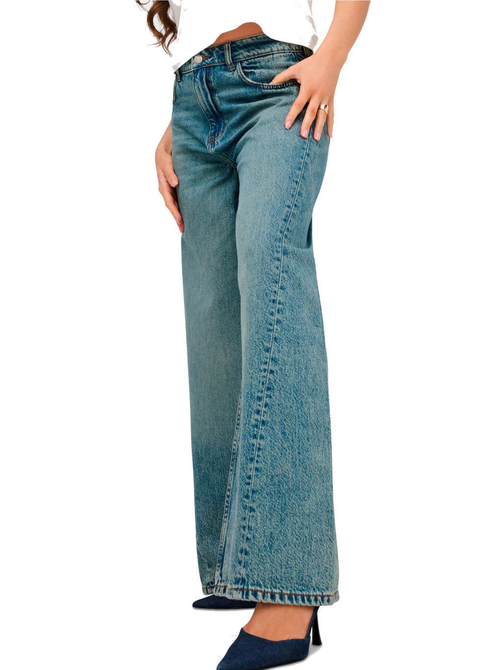 Jeans Jdy Carina medium Blue Denim wide fit 15342782 /Medium Blue Denim JDY 