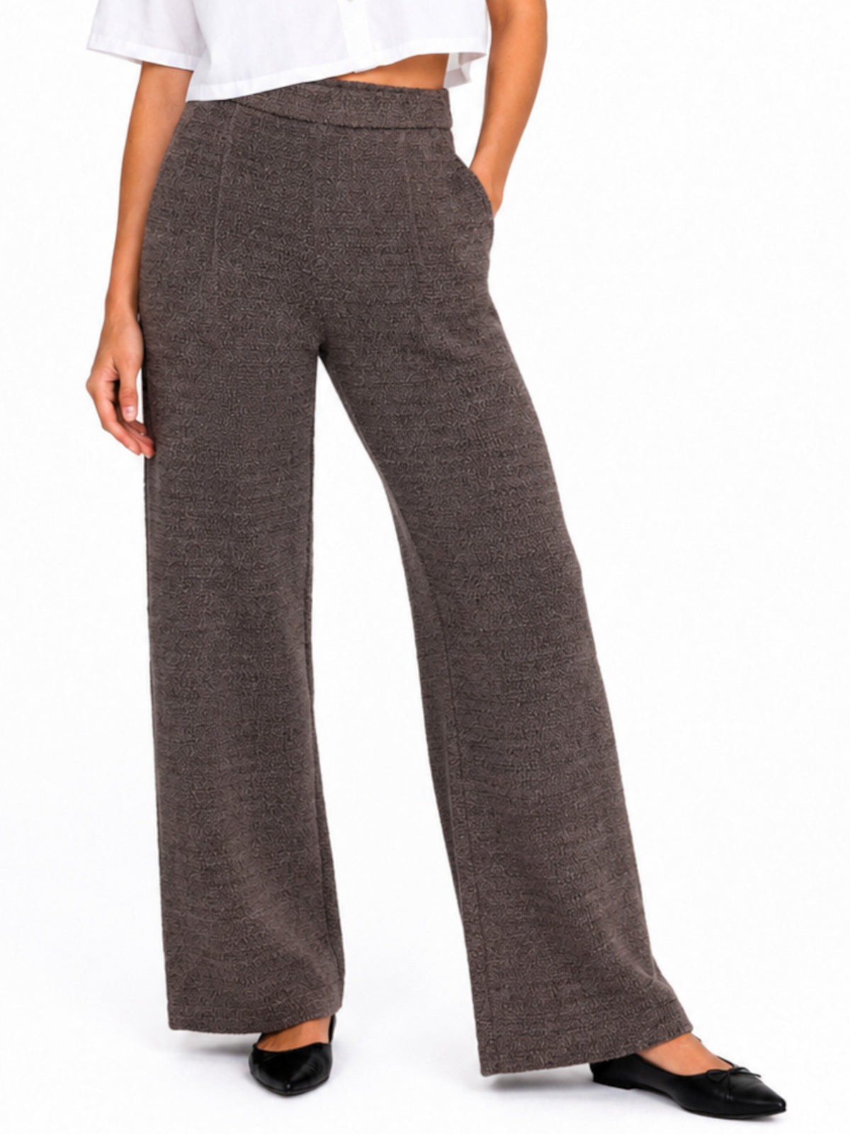 Pantalone Jdy Dorit Marrone a vita alta 15355928 /Coffee Bean JDY 