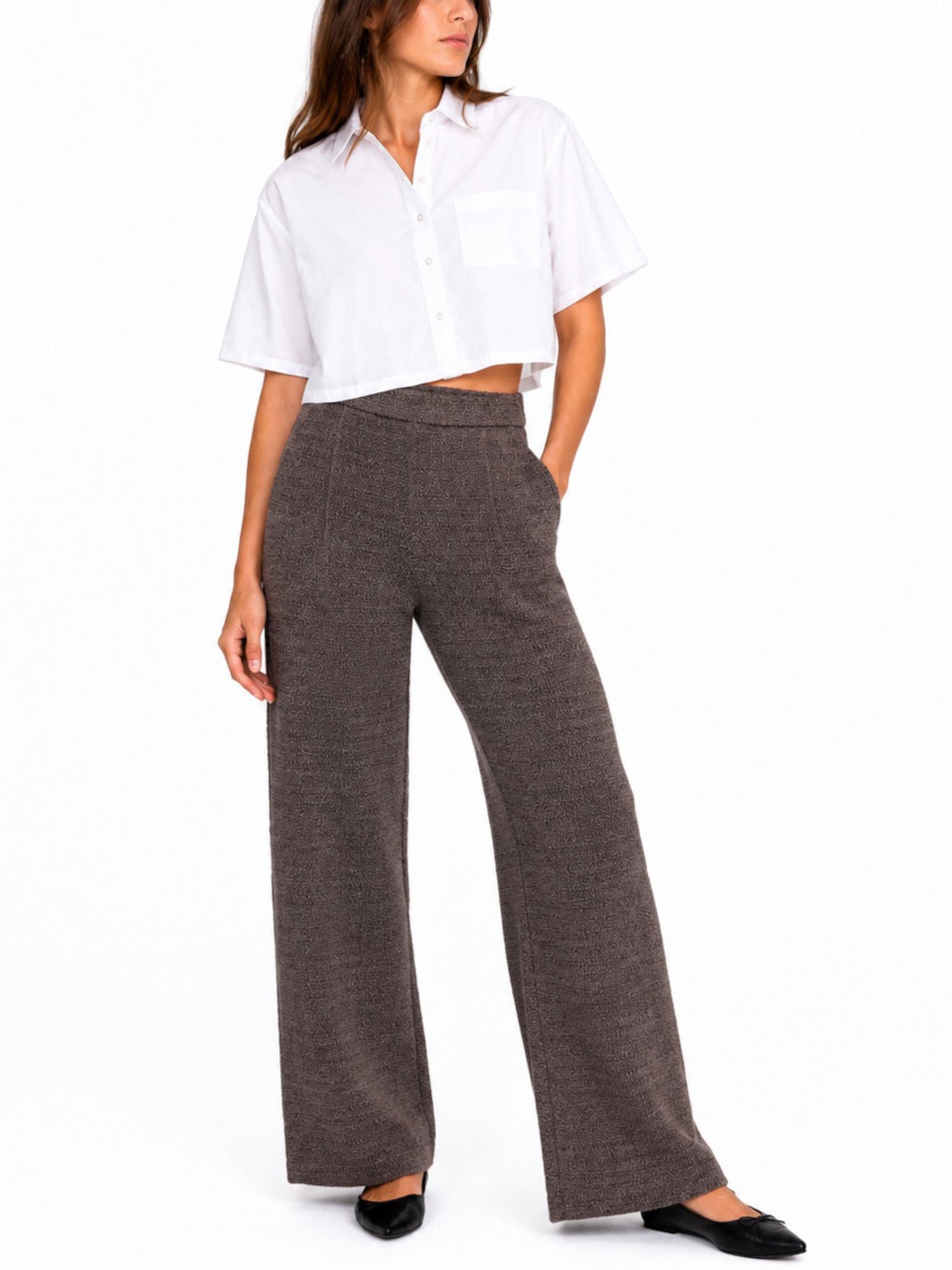Pantalone Jdy Dorit Marrone a vita alta 15355928 /Coffee Bean JDY 
