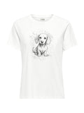 T-shirt JDY Bibbi Bianco con stampa 15356686 /Cloud Dancer JDY 