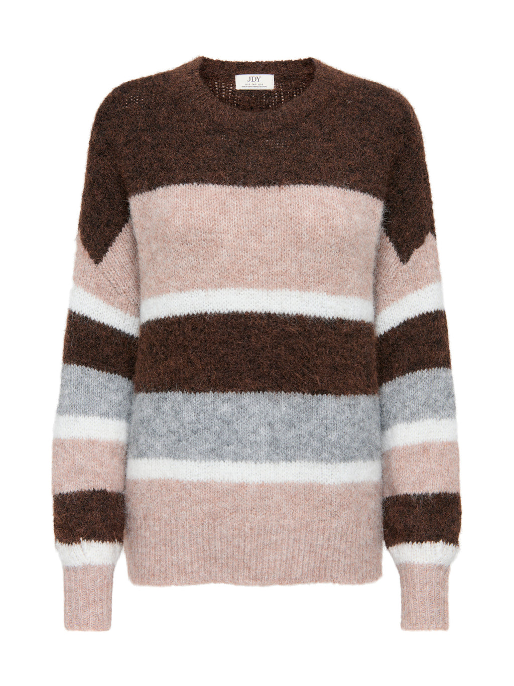 Maglia JDY Zoey Marrone girocollo a righe 15359620 /Chocolate Brown JDY 