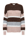 Maglia JDY Zoey Marrone girocollo a righe 15359620 /Chocolate Brown JDY 