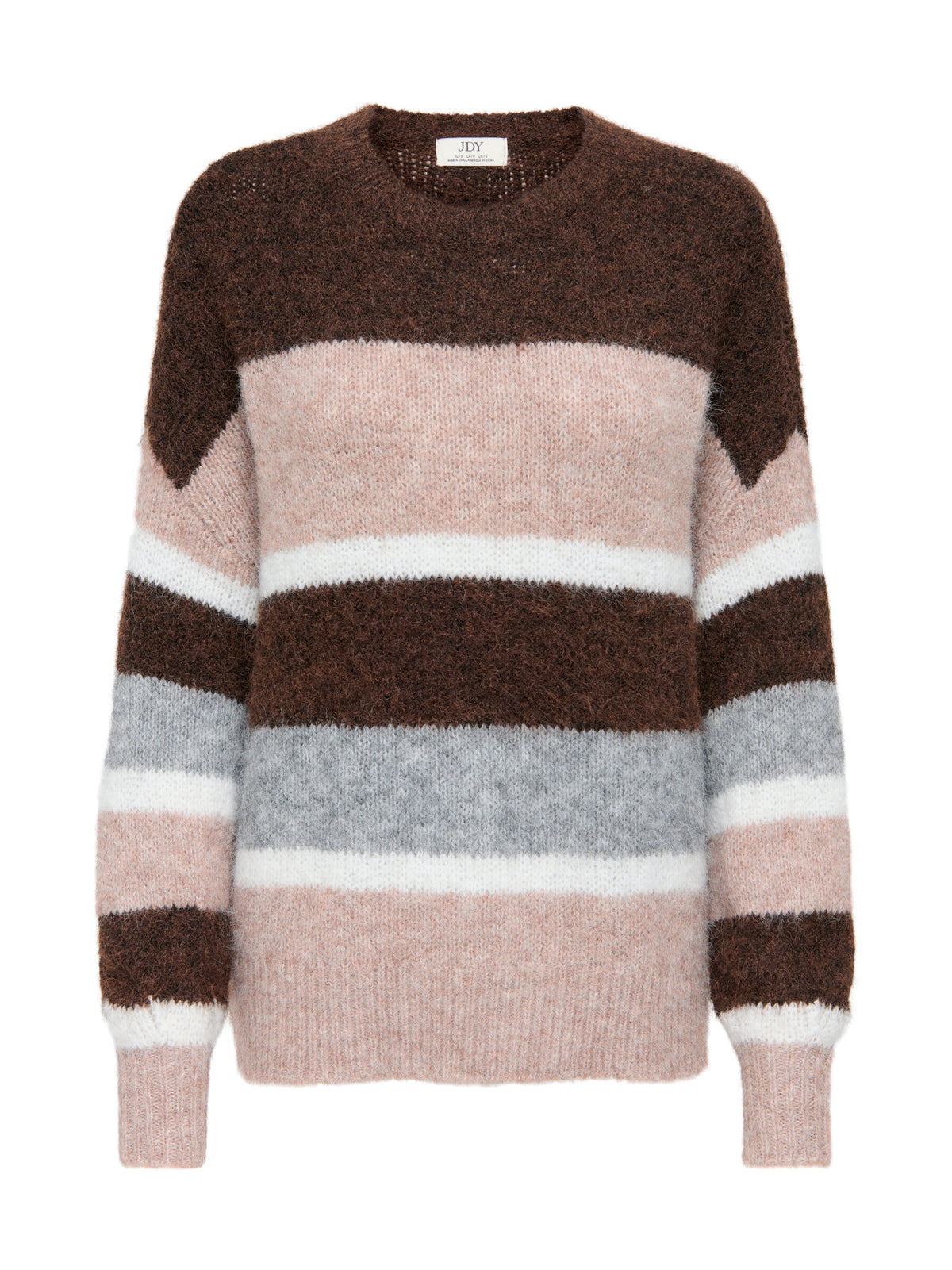 Maglia JDY Zoey Marrone girocollo a righe 15359620 /Chocolate Brown JDY 