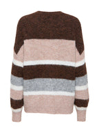 Maglia JDY Zoey Marrone girocollo a righe 15359620 /Chocolate Brown JDY 