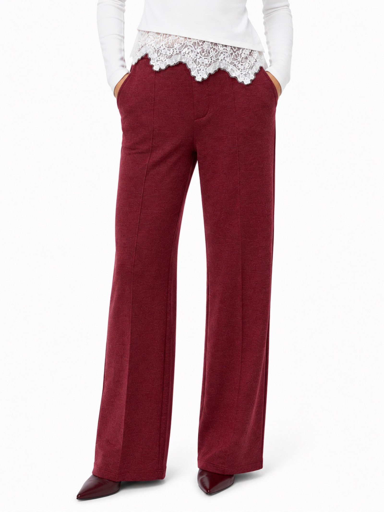 Pantalone JDY Risso Vinaccia wide leg a vita alta 15359919 /Windsor Wine JDY 