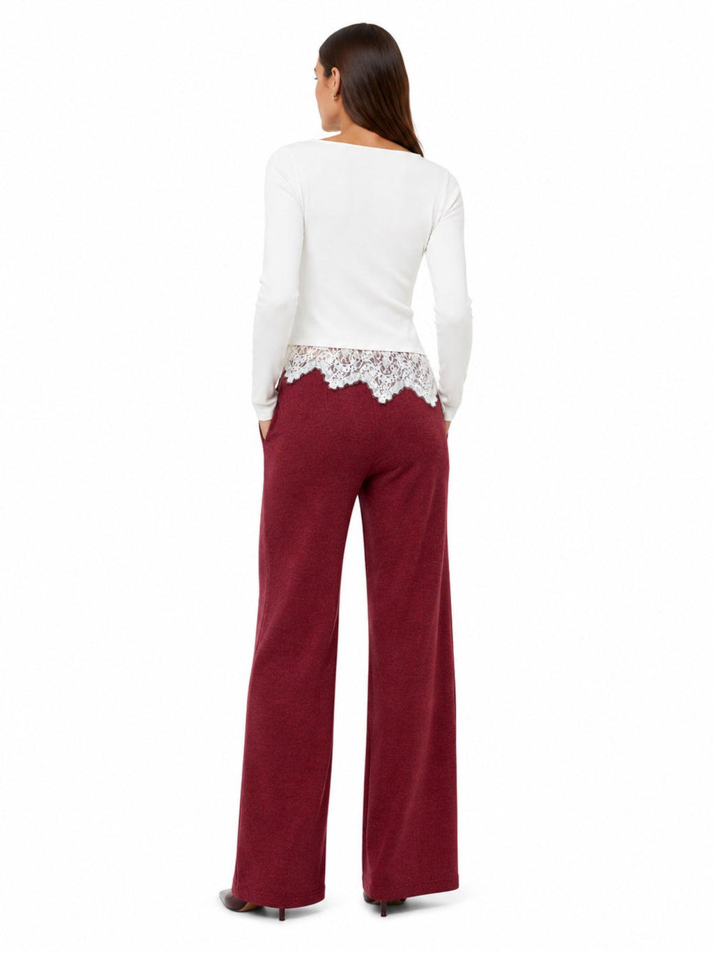 Pantalone JDY Risso Vinaccia wide leg a vita alta 15359919 /Windsor Wine JDY 