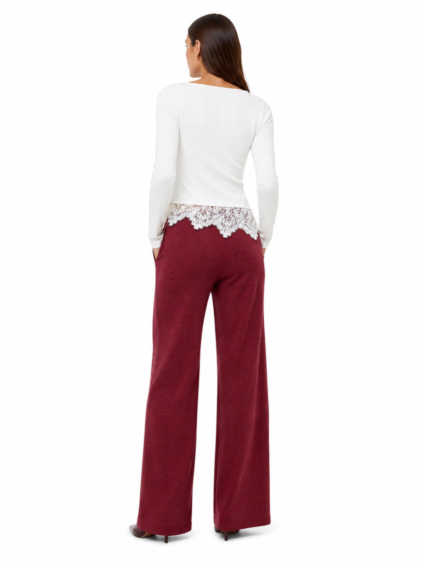 Pantalone JDY Risso Vinaccia wide leg a vita alta 15359919 /Windsor Wine JDY 