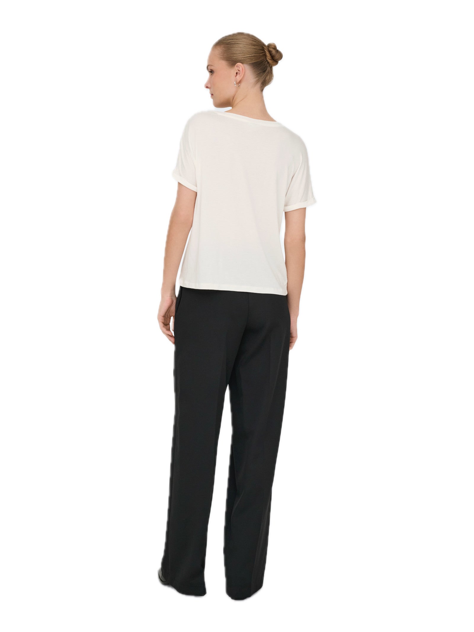 T-shirt JDY Sissy Bianco con scollo a V 15364526 /Cloud Dancer JDY 