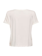 T-shirt JDY Sissy Bianco con scollo a V 15364526 /Cloud Dancer JDY 