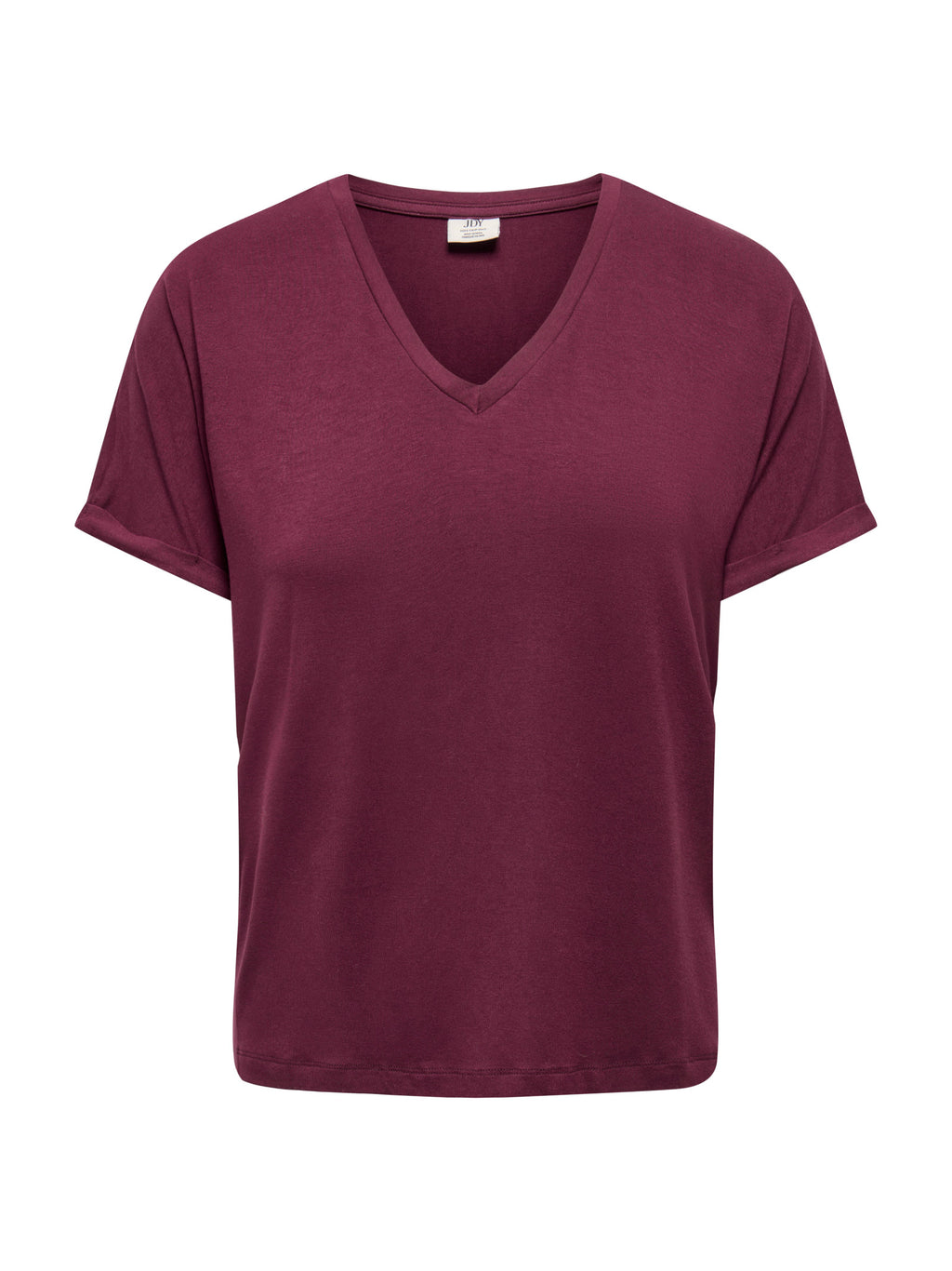 T-shirt JDY Sissy Bordeaux con scollo a V 15364526 /Windsor Wine JDY 