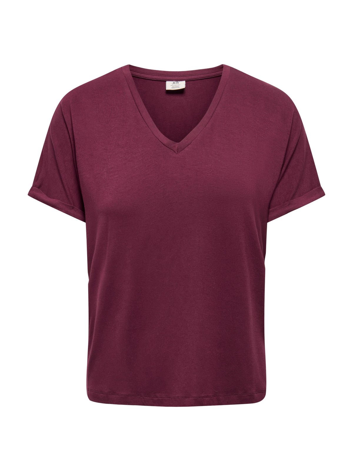 T-shirt JDY Sissy Bordeaux con scollo a V 15364526 /Windsor Wine JDY 