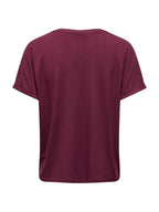 T-shirt JDY Sissy Bordeaux con scollo a V 15364526 /Windsor Wine JDY 