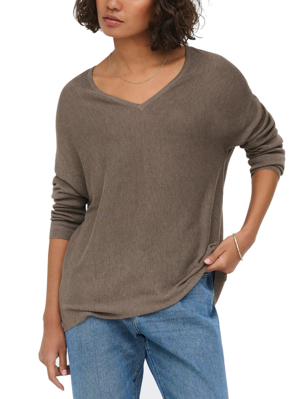 Maglia JDY Nocciola con scollo a V 15376567 /Walnut JDY 