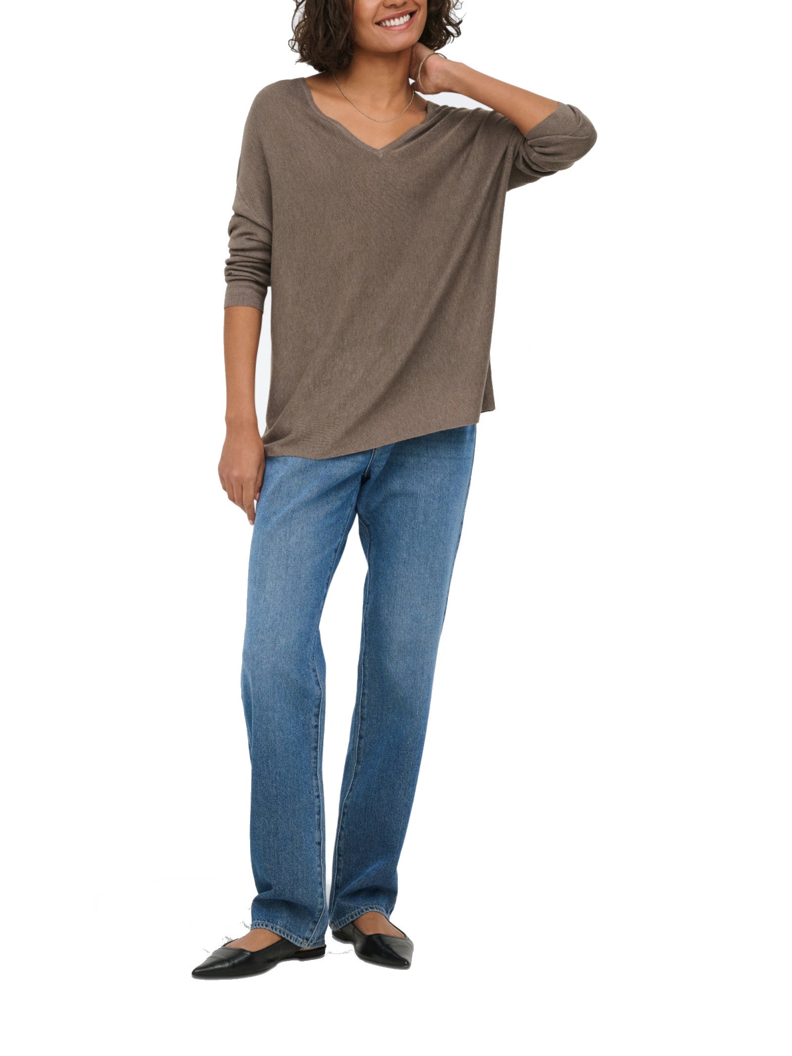 Maglia JDY Nocciola con scollo a V 15376567 /Walnut JDY 