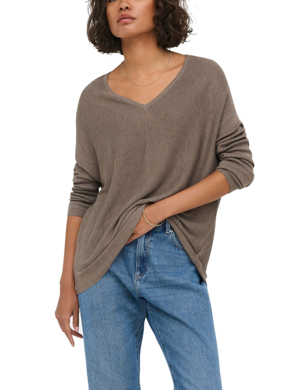 Maglia JDY Nocciola con scollo a V 15376567 /Walnut JDY 
