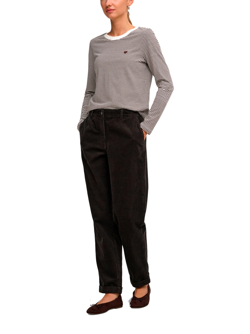 Pantalone JDY Shiraz Marrone in velluto a coste 15376602 /Chocolate Torte JDY 