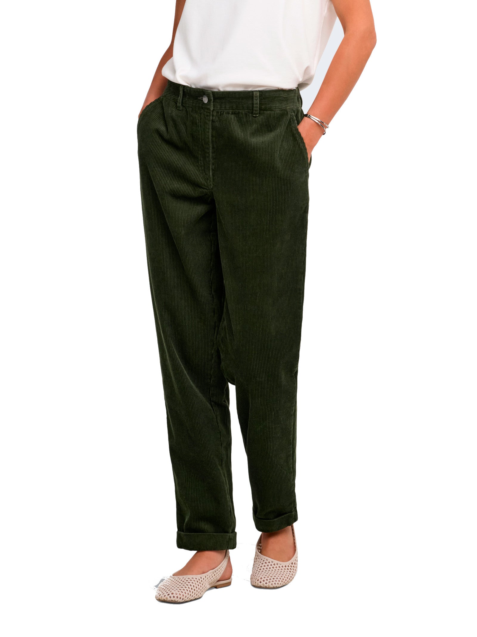 Pantalone JDY Shiraz Verde in velluto a coste 15376602 /Forest Night JDY 