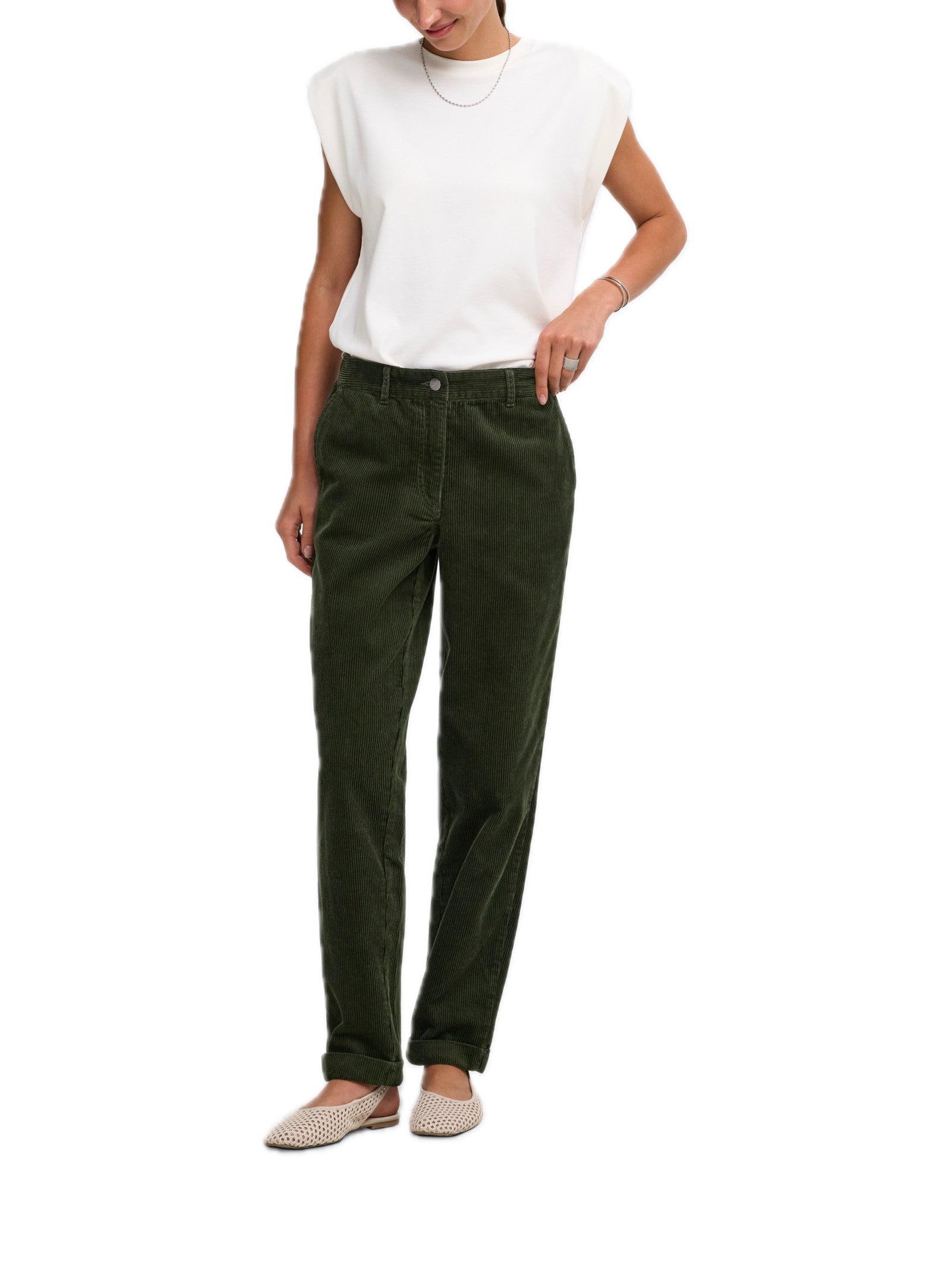 Pantalone JDY Shiraz Verde in velluto a coste 15376602 /Forest Night JDY 