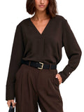 Blusa JDY Lion Marrone con scollo a V 15376607 /Chocolate Torte JDY 