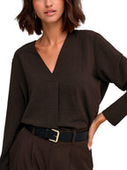 Blusa JDY Lion Marrone con scollo a V 15376607 /Chocolate Torte JDY 