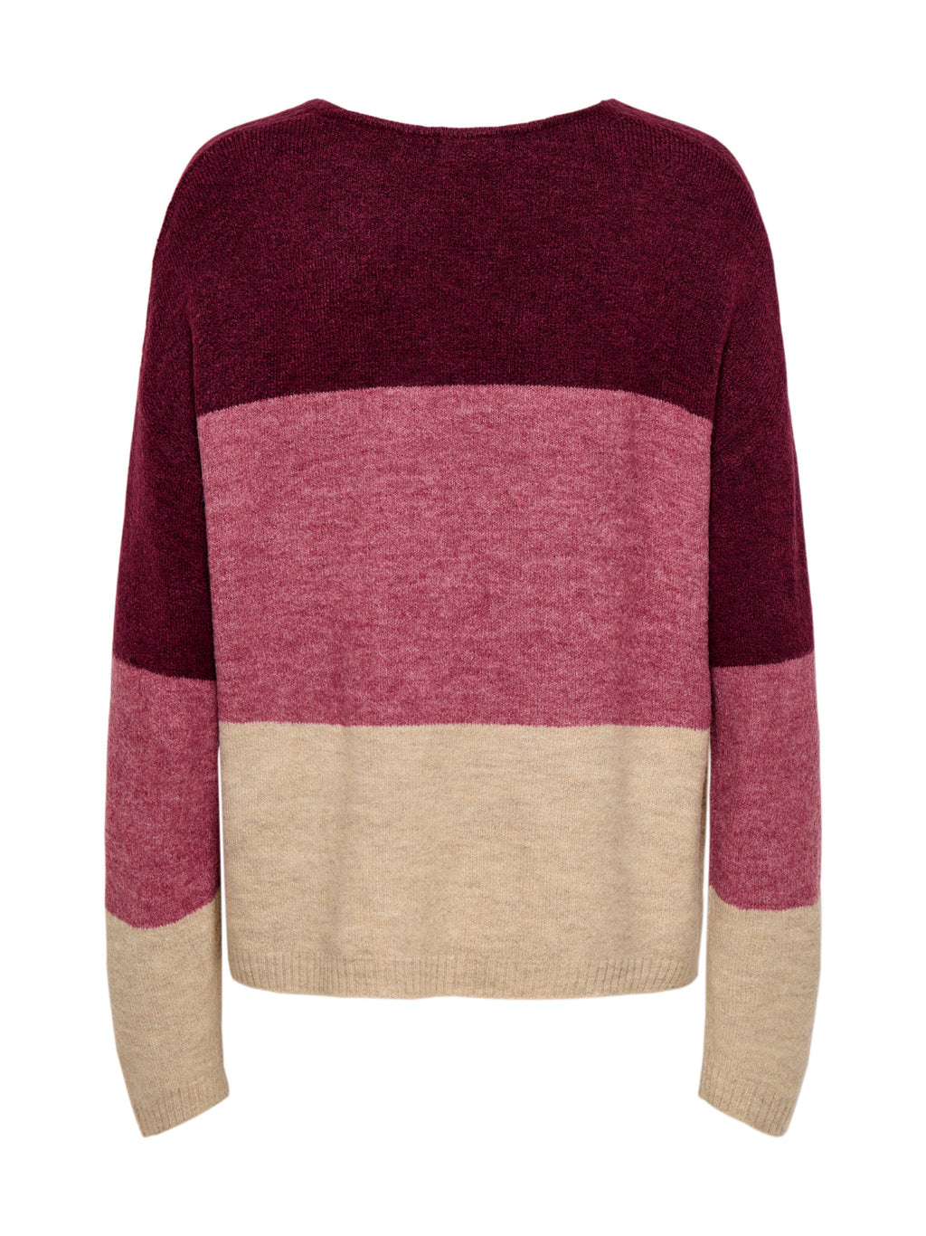 Maglia JDY Elanora Bordeaux con scollo a V 15376813 /Rose Oatmeal JDY 