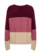 Maglia JDY Elanora Bordeaux con scollo a V 15376813 /Rose Oatmeal JDY 