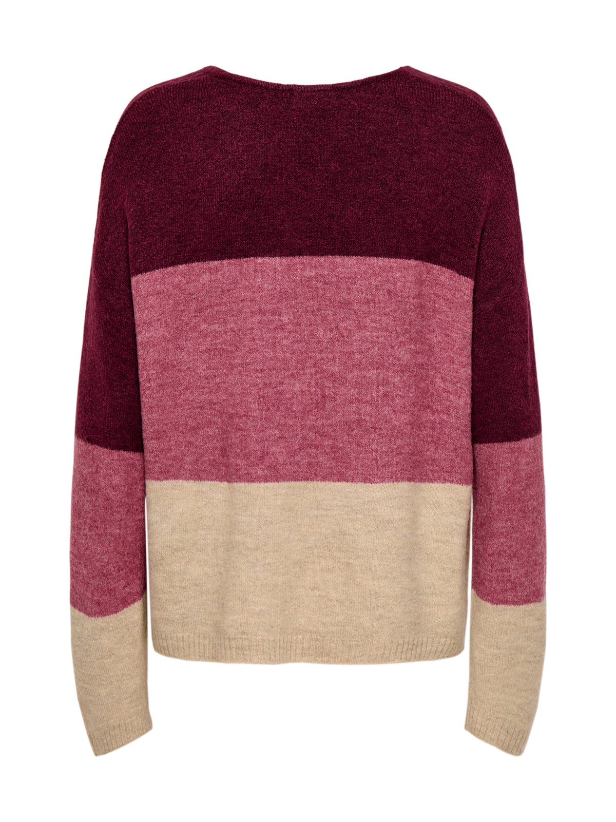 Maglia JDY Elanora Bordeaux con scollo a V 15376813 /Rose Oatmeal JDY 