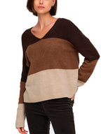 Maglia JDY Elanora Marrone con scollo a V 15376813 /Toffe Oatmeal JDY 