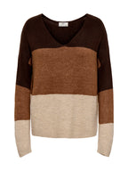 Maglia JDY Elanora Marrone con scollo a V 15376813 /Toffe Oatmeal JDY 
