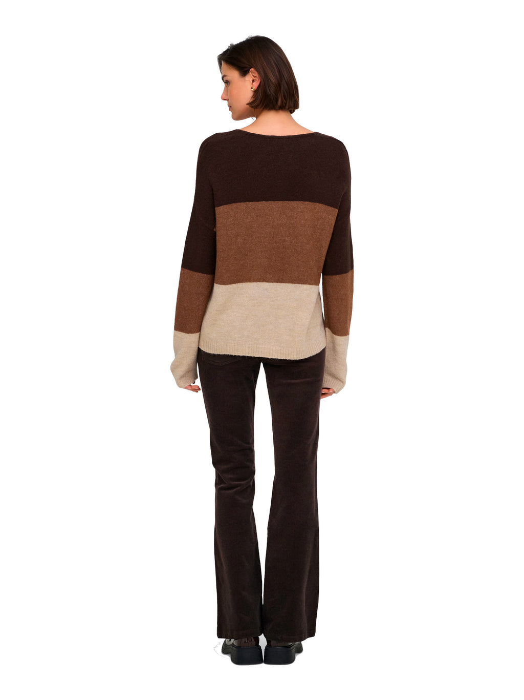 Maglia JDY Elanora Marrone con scollo a V 15376813 /Toffe Oatmeal JDY 