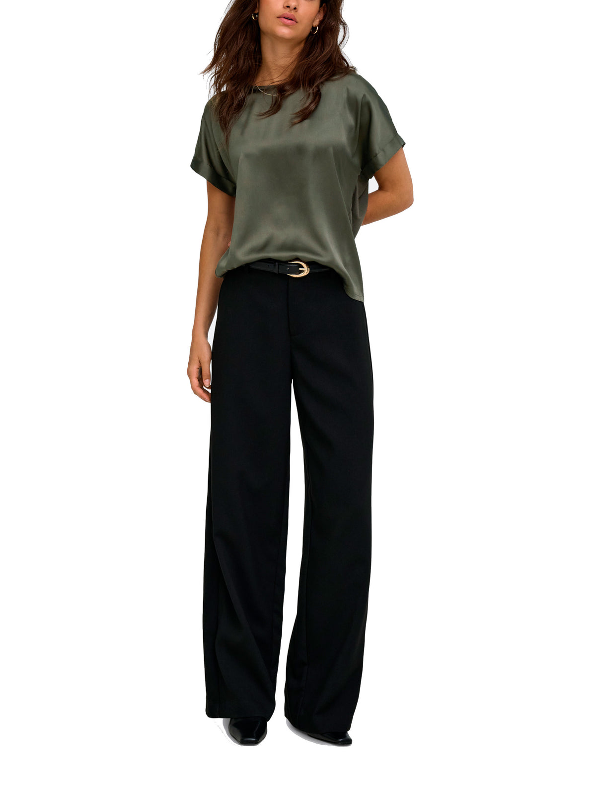 Blusa JDY Fifi Verde dall'effetto satinato 15379643 /Black Olive JDY 