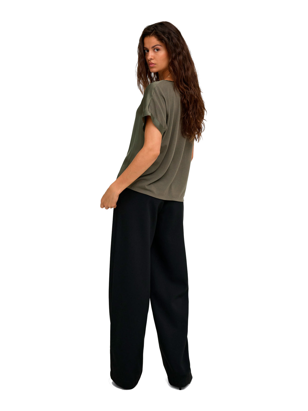 Blusa JDY Fifi Verde dall'effetto satinato 15379643 /Black Olive JDY 