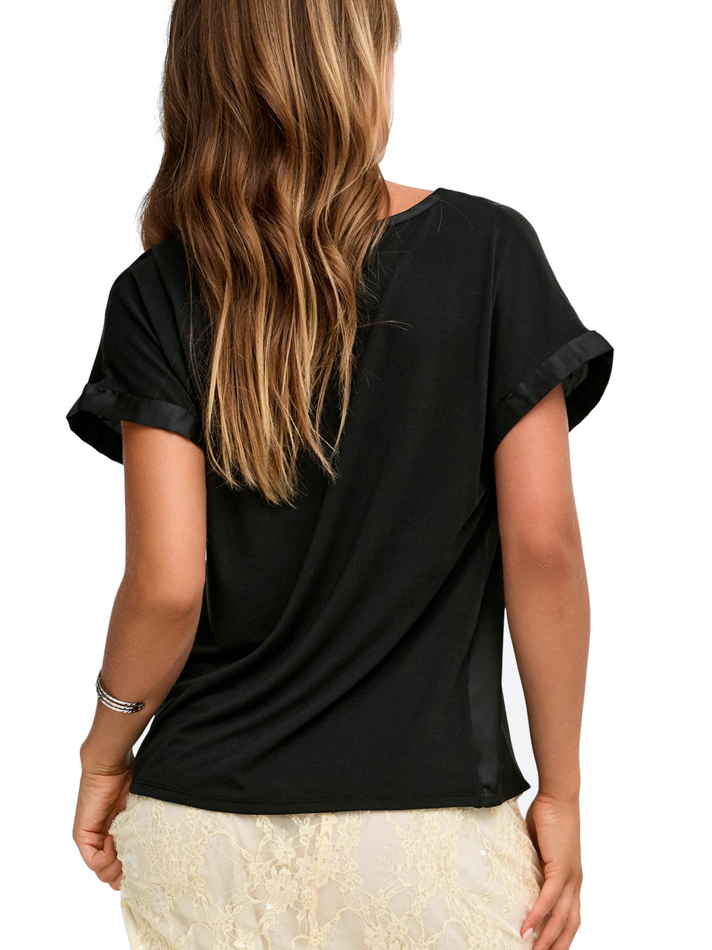 Blusa JDY Fifi Nero dall'effetto satinato 15379643 /Black JDY 
