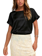 Blusa JDY Fifi Nero dall'effetto satinato 15379643 /Black JDY 