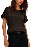 Blusa JDY Fifi Marrone dall'effetto satinato 15379643 /Chocolate Torte JDY 