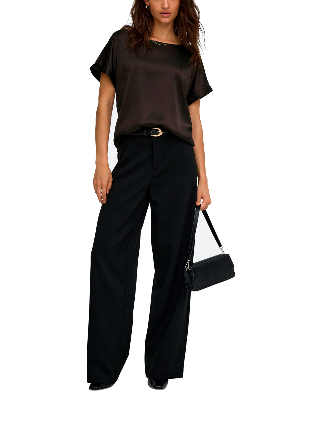 Blusa JDY Fifi Marrone dall'effetto satinato 15379643 /Chocolate Torte JDY 