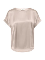 Blusa JDY Fifi Beige dall'effetto satinato 15379643 /Pumice Stone JDY 